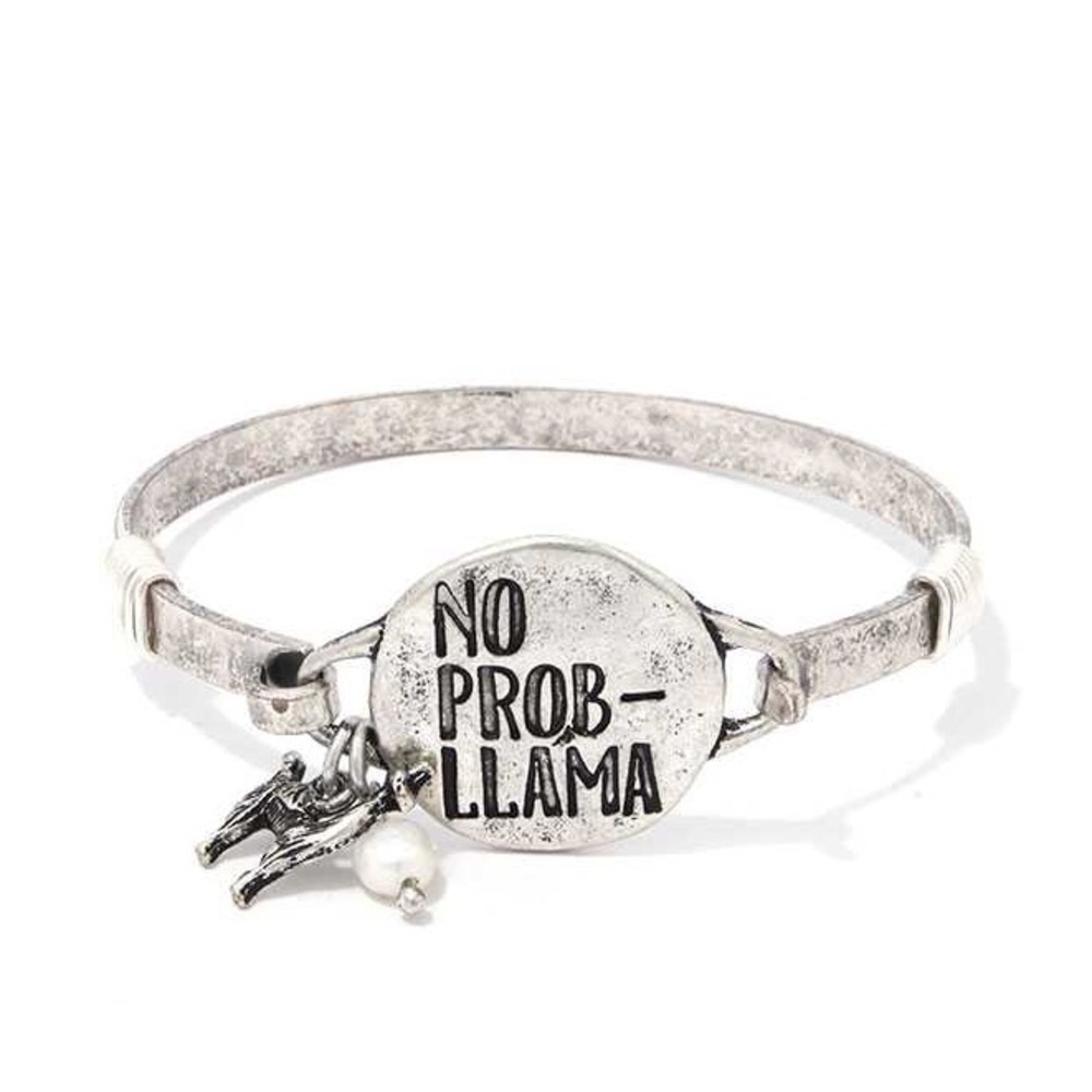 NO PROB-LLAMA  ENGRAVED BRACELET nwt